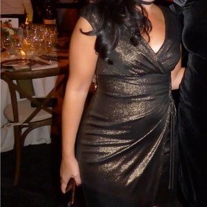 Metallic sexy and stretchy cocktail dress.